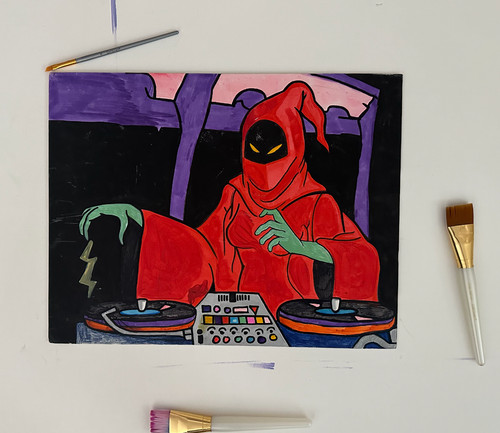 Evil cartoon painting 18x24 - painting,