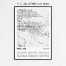 Redlands City Map Print